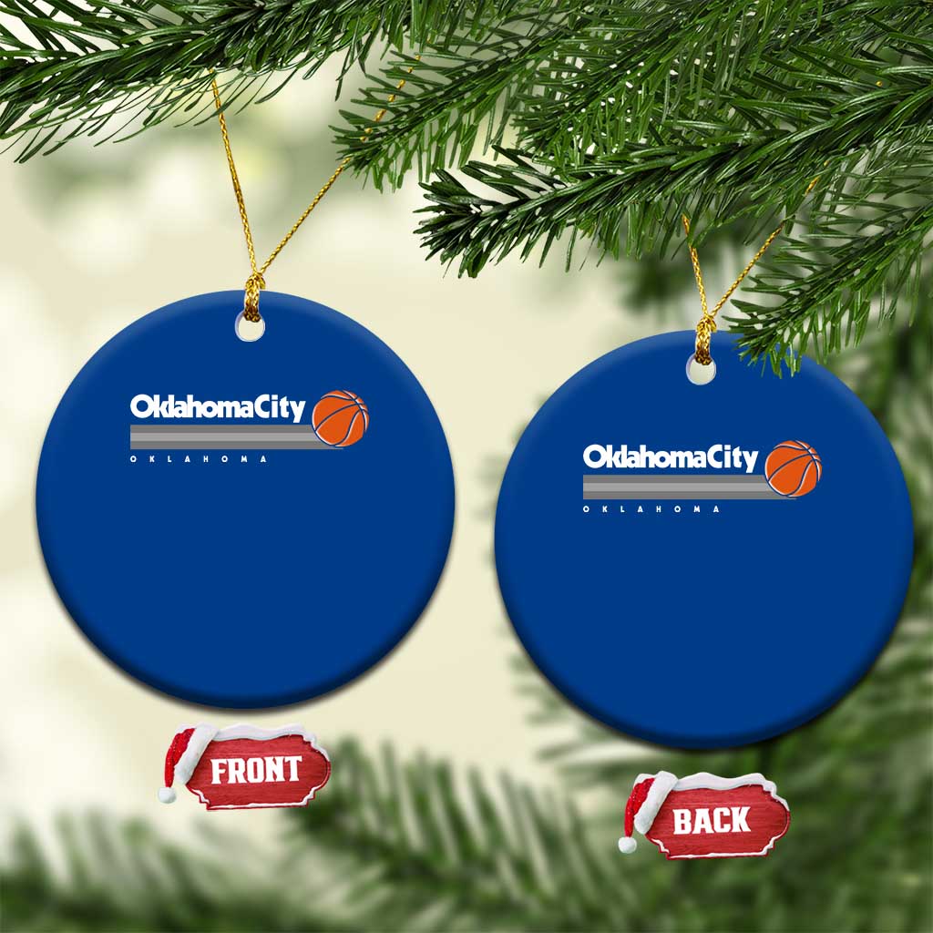 Retro Oklahoma City Basketball Ceramic Ornament Vintage OKC Hoops Lover Sports Fan - Wonder Print Shop