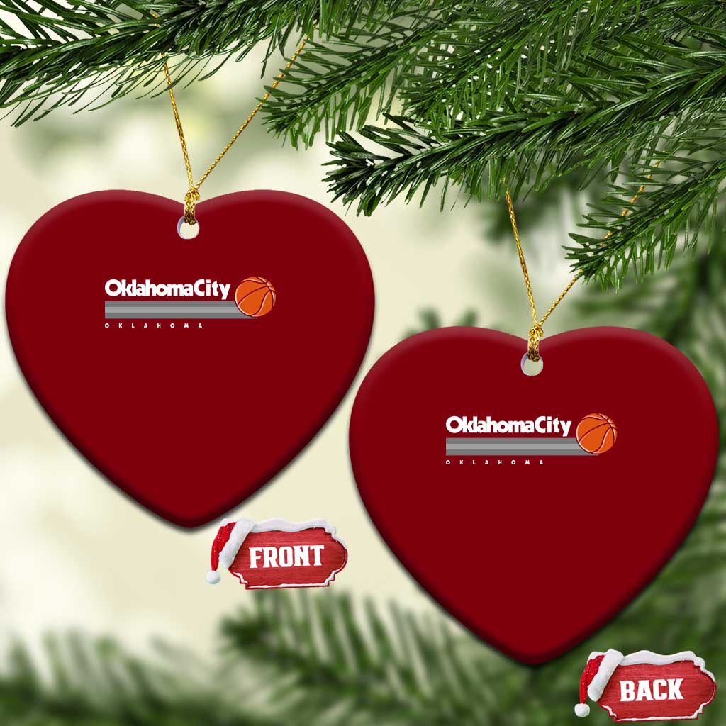 Retro Oklahoma City Basketball Ceramic Ornament Vintage OKC Hoops Lover Sports Fan - Wonder Print Shop