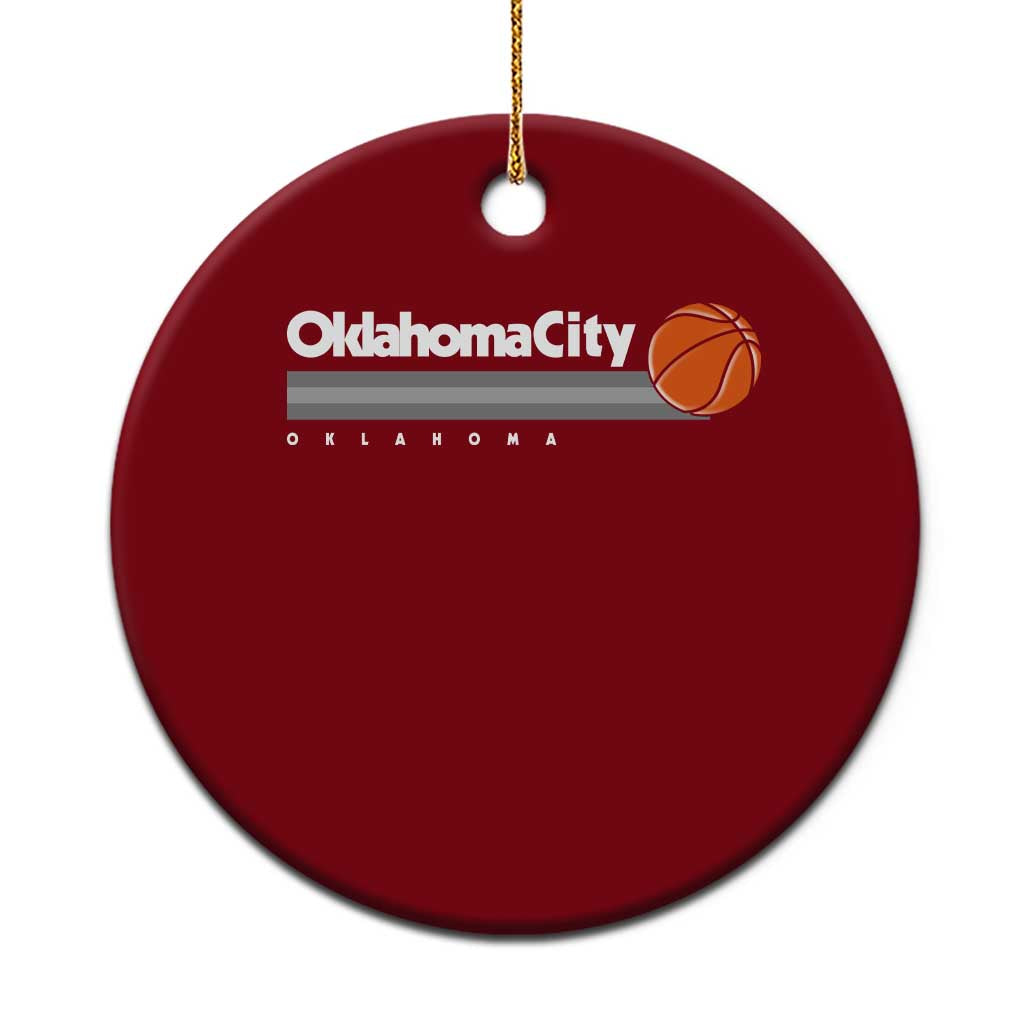 Retro Oklahoma City Basketball Ceramic Ornament Vintage OKC Hoops Lover Sports Fan - Wonder Print Shop