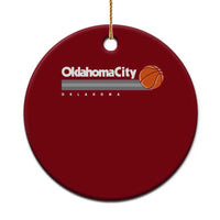 Retro Oklahoma City Basketball Ceramic Ornament Vintage OKC Hoops Lover Sports Fan - Wonder Print Shop