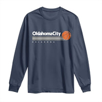 Retro Oklahoma City Basketball Long Sleeve Shirt Vintage OKC Hoops Lover Sports Fan - Wonder Print Shop