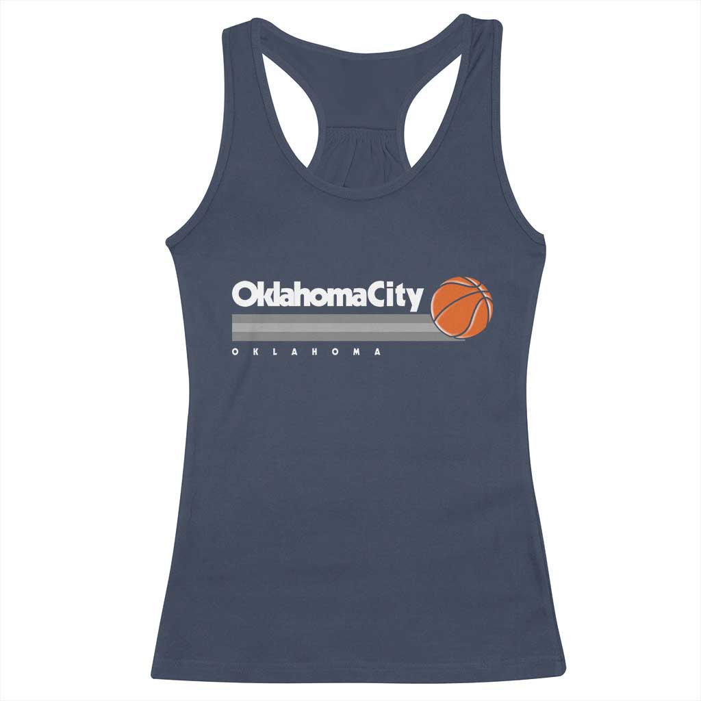 Retro Oklahoma City Basketball Racerback Tank Top Vintage OKC Hoops Lover Sports Fan - Wonder Print Shop