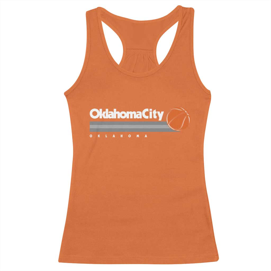 Retro Oklahoma City Basketball Racerback Tank Top Vintage OKC Hoops Lover Sports Fan - Wonder Print Shop