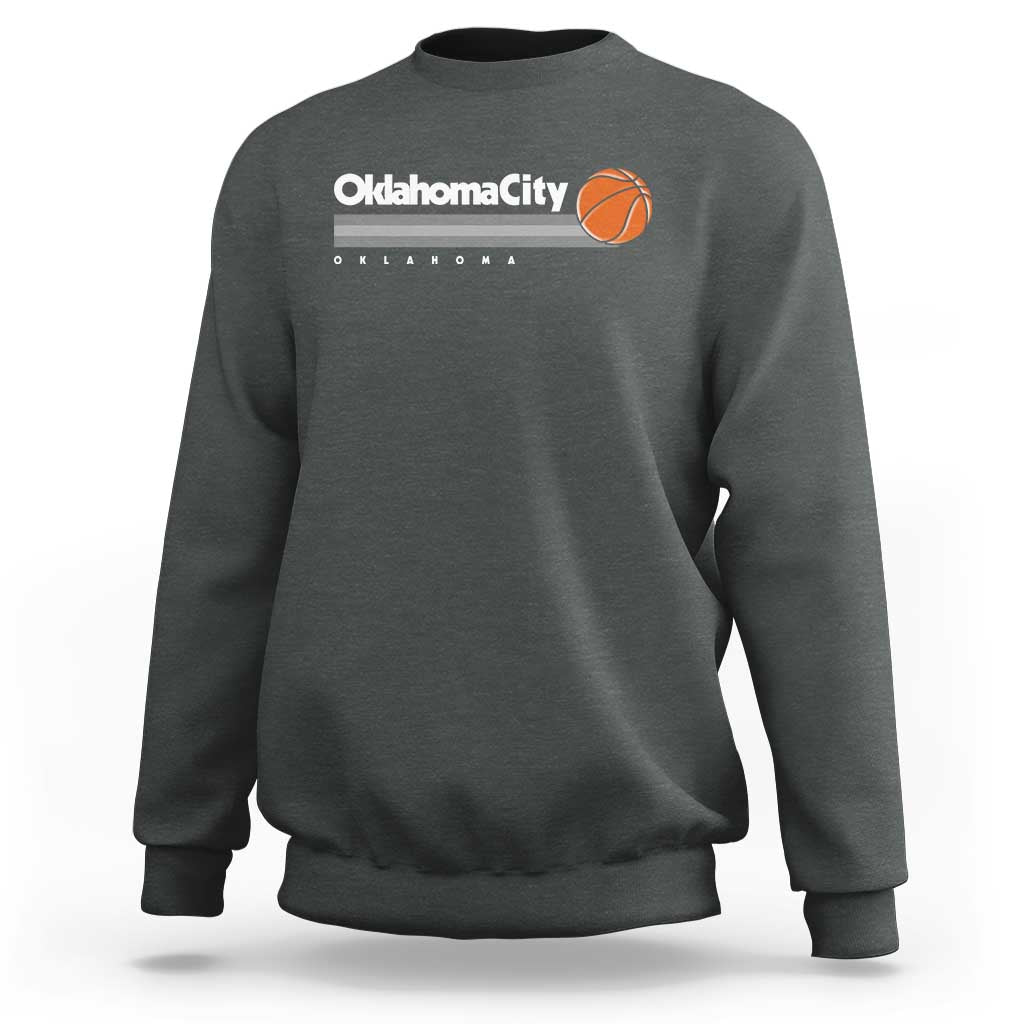 Retro Oklahoma City Basketball Sweatshirt Vintage OKC Hoops Lover Sports Fan - Wonder Print Shop