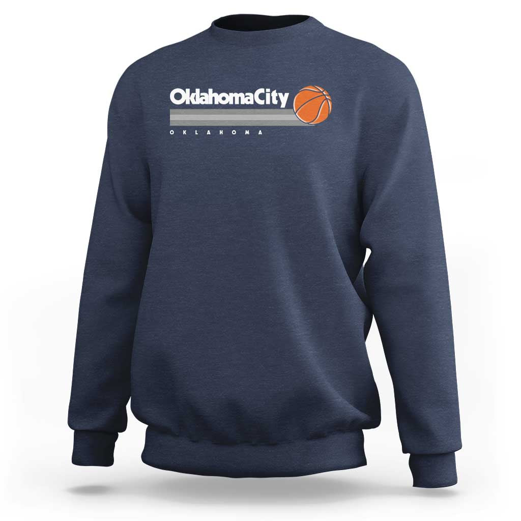 Retro Oklahoma City Basketball Sweatshirt Vintage OKC Hoops Lover Sports Fan - Wonder Print Shop