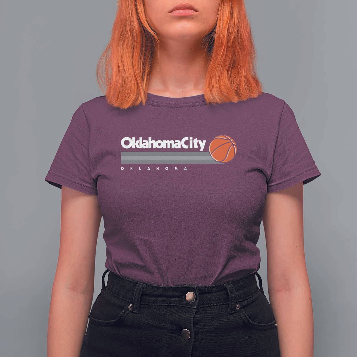 Retro Oklahoma City Basketball T Shirt For Women Vintage OKC Hoops Lover Sports Fan - Wonder Print Shop