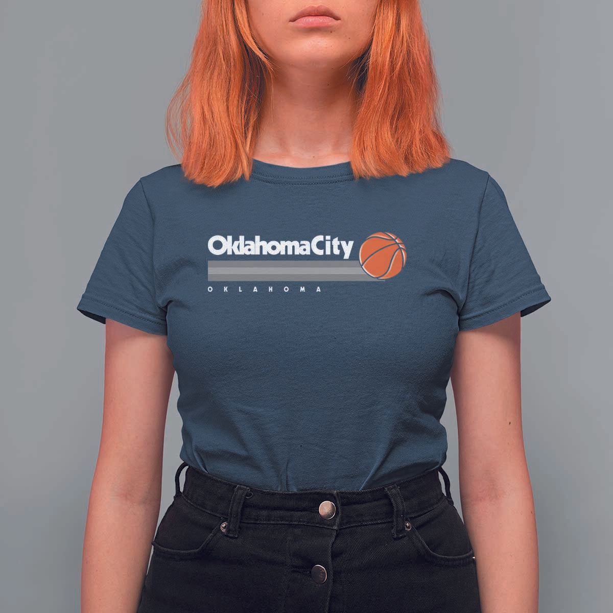 Retro Oklahoma City Basketball T Shirt For Women Vintage OKC Hoops Lover Sports Fan - Wonder Print Shop
