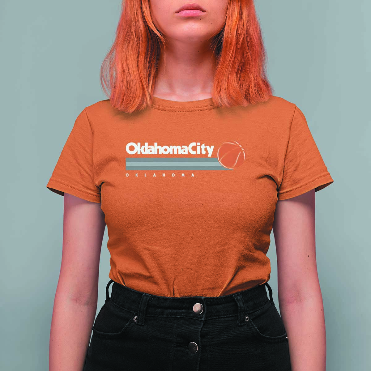Retro Oklahoma City Basketball T Shirt For Women Vintage OKC Hoops Lover Sports Fan - Wonder Print Shop