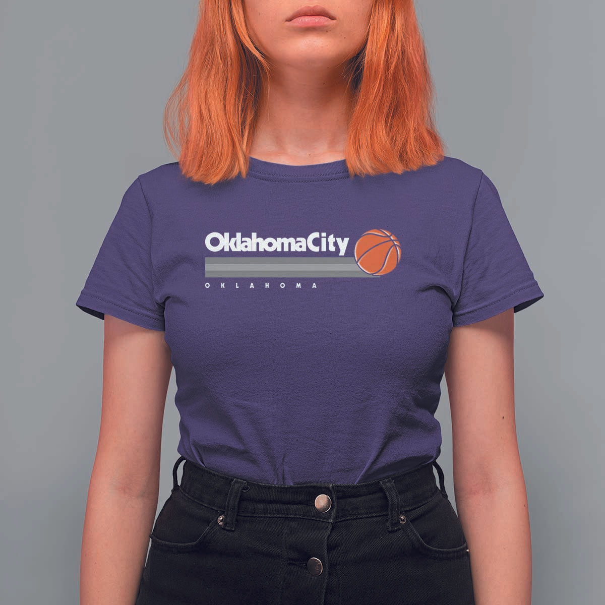 Retro Oklahoma City Basketball T Shirt For Women Vintage OKC Hoops Lover Sports Fan - Wonder Print Shop
