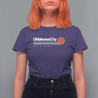 Retro Oklahoma City Basketball T Shirt For Women Vintage OKC Hoops Lover Sports Fan - Wonder Print Shop