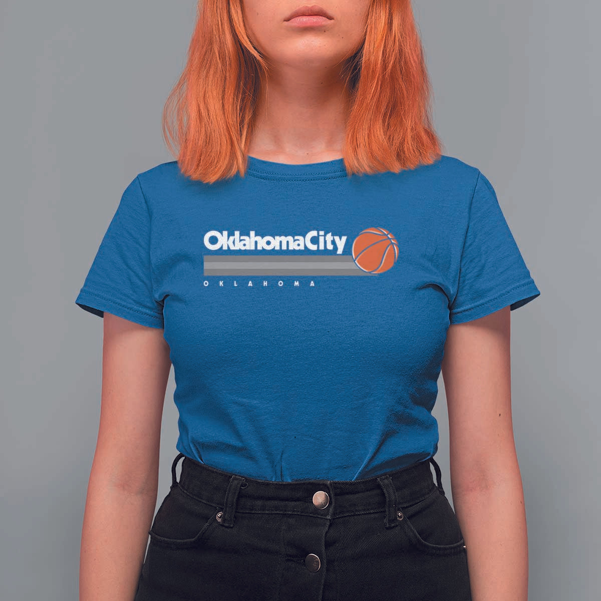 Retro Oklahoma City Basketball T Shirt For Women Vintage OKC Hoops Lover Sports Fan - Wonder Print Shop