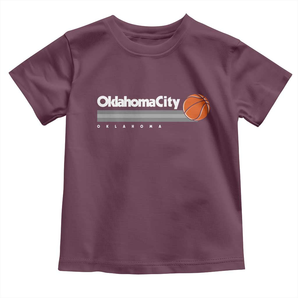 Retro Oklahoma City Basketball Toddler T Shirt Vintage OKC Hoops Lover Sports Fan - Wonder Print Shop