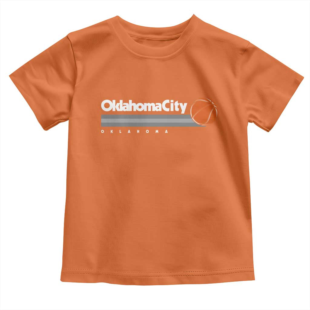 Retro Oklahoma City Basketball Toddler T Shirt Vintage OKC Hoops Lover Sports Fan - Wonder Print Shop