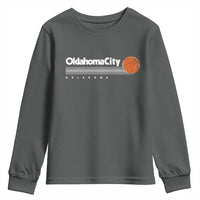 Retro Oklahoma City Basketball Youth Sweatshirt Vintage OKC Hoops Lover Sports Fan - Wonder Print Shop