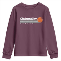 Retro Oklahoma City Basketball Youth Sweatshirt Vintage OKC Hoops Lover Sports Fan - Wonder Print Shop