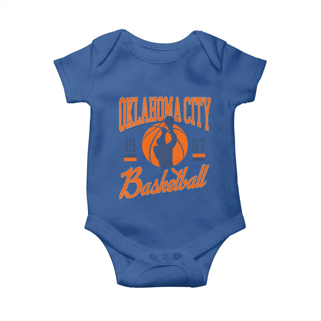 Retro Oklahoma City Basketball Baby Onesie Vintage OKC Since 1967 Hoops Lover Sports Fan - Wonder Print Shop