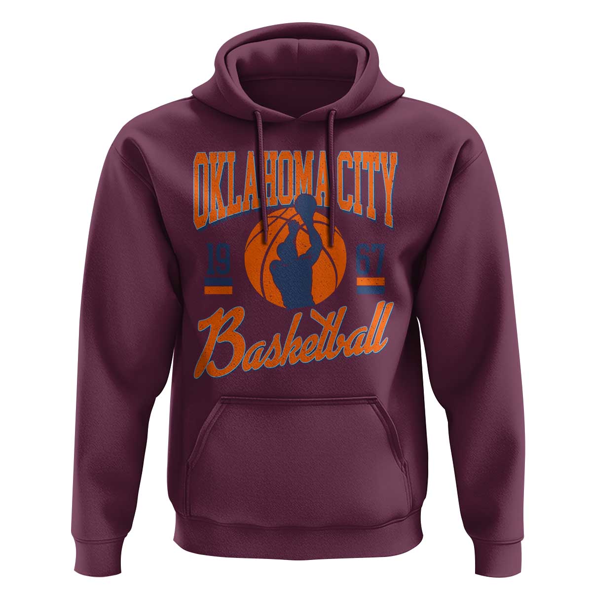 Retro Oklahoma City Basketball Hoodie Vintage OKC Since 1967 Hoops Lover Sports Fan - Wonder Print Shop