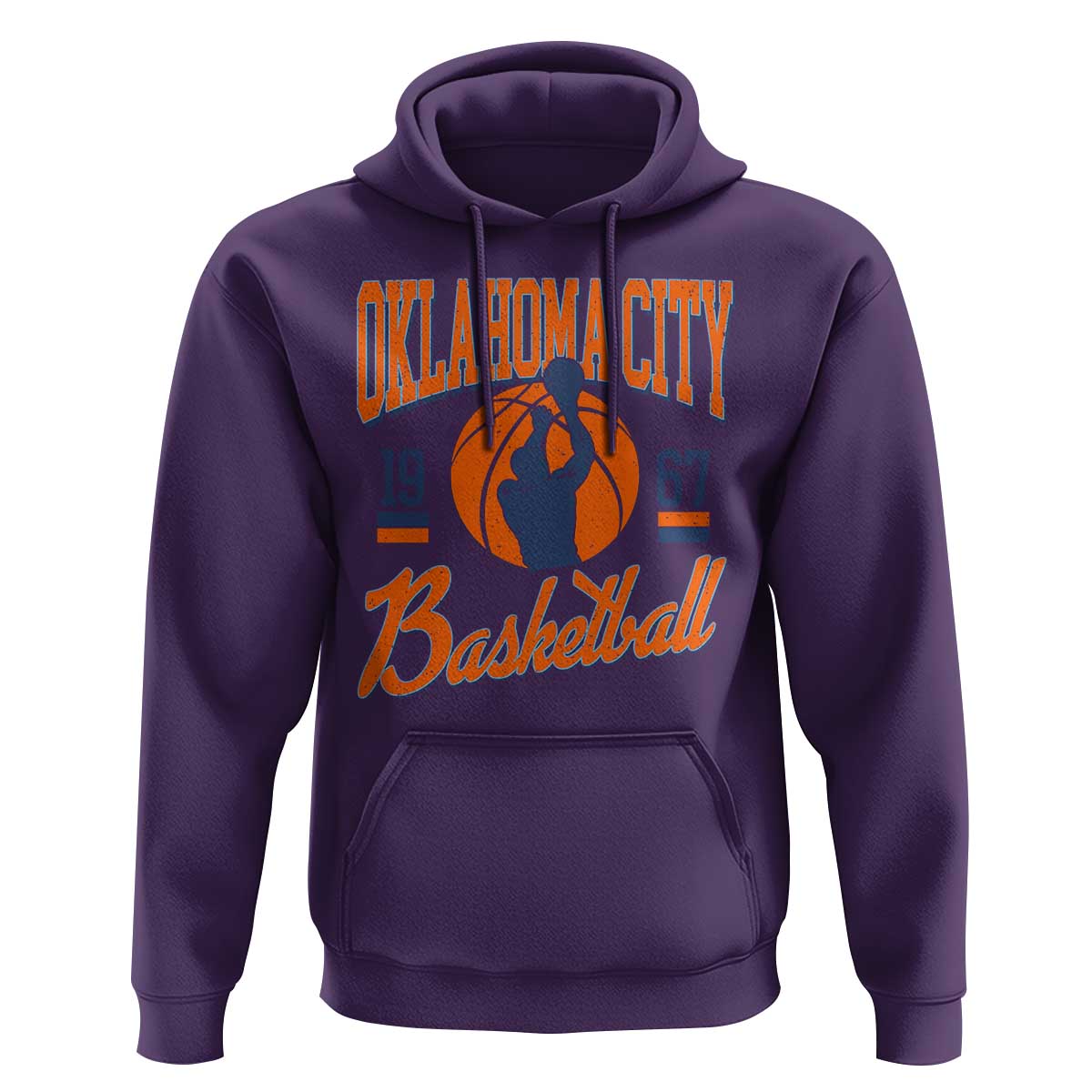 Retro Oklahoma City Basketball Hoodie Vintage OKC Since 1967 Hoops Lover Sports Fan - Wonder Print Shop