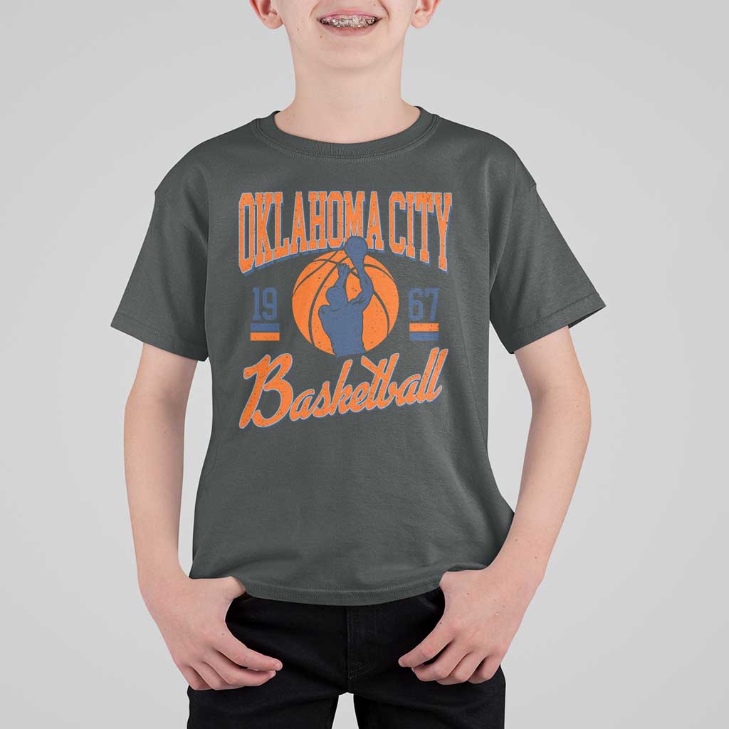 Retro Oklahoma City Basketball T Shirt For Kid Vintage OKC Since 1967 Hoops Lover Sports Fan - Wonder Print Shop