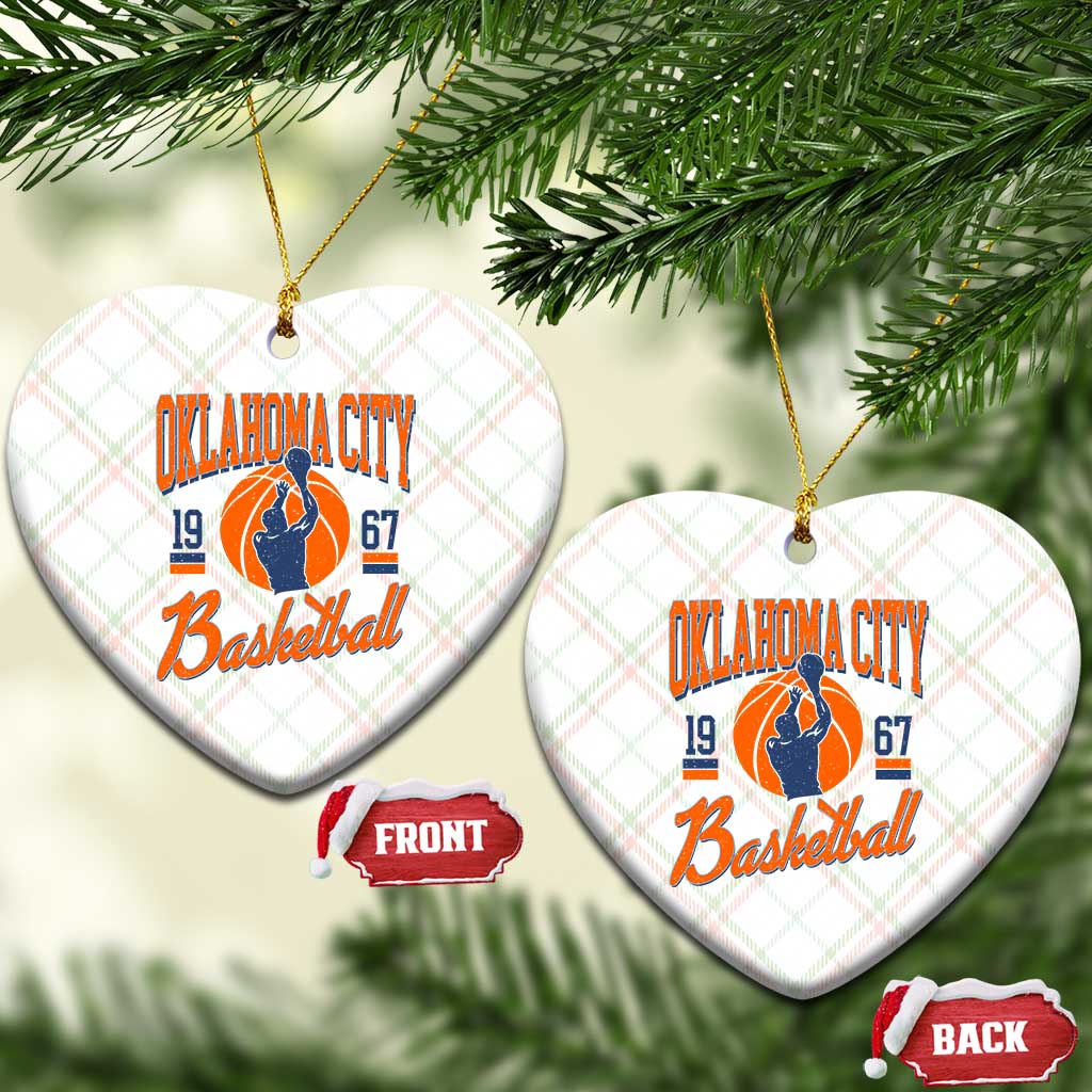 Retro Oklahoma City Basketball Ceramic Ornament Vintage OKC Since 1967 Hoops Lover Sports Fan - Wonder Print Shop