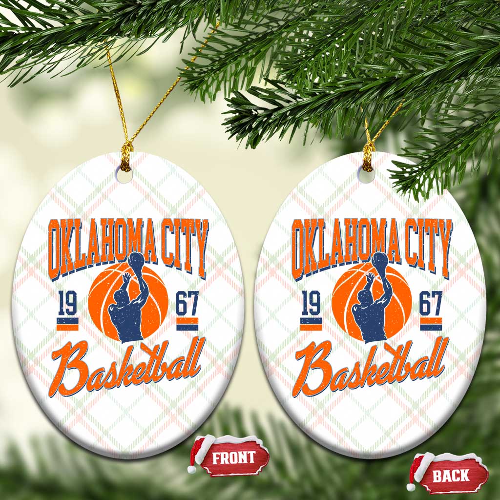 Retro Oklahoma City Basketball Ceramic Ornament Vintage OKC Since 1967 Hoops Lover Sports Fan - Wonder Print Shop