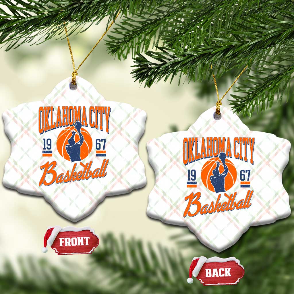 Retro Oklahoma City Basketball Ceramic Ornament Vintage OKC Since 1967 Hoops Lover Sports Fan - Wonder Print Shop