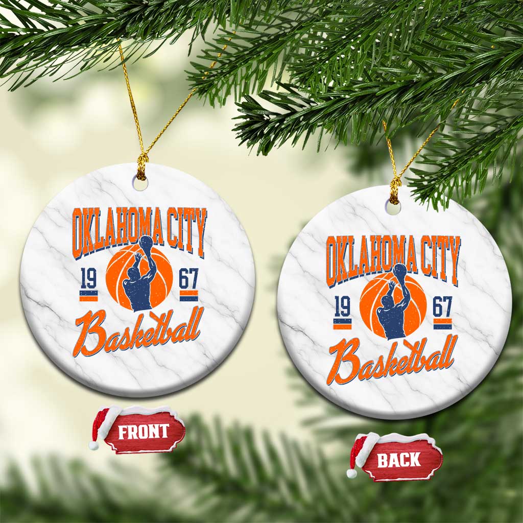 Retro Oklahoma City Basketball Ceramic Ornament Vintage OKC Since 1967 Hoops Lover Sports Fan - Wonder Print Shop