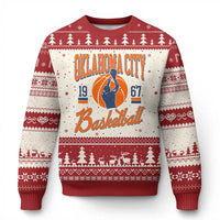 Retro Oklahoma City Basketball Ugly Christmas Sweater Vintage OKC Since 1967 Hoops Lover Sports Fan - Wonder Print Shop