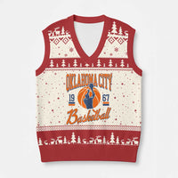 Retro Oklahoma City Basketball V-Neck Knit Sweater Vest Vintage OKC Since 1967 Hoops Lover Sports Fan - Wonder Print Shop