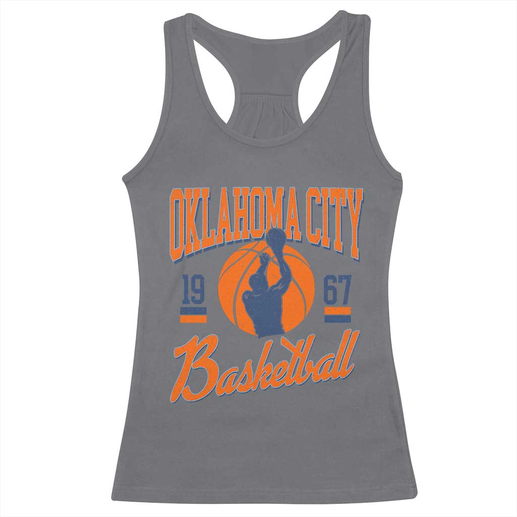 Retro Oklahoma City Basketball Racerback Tank Top Vintage OKC Since 1967 Hoops Lover Sports Fan - Wonder Print Shop
