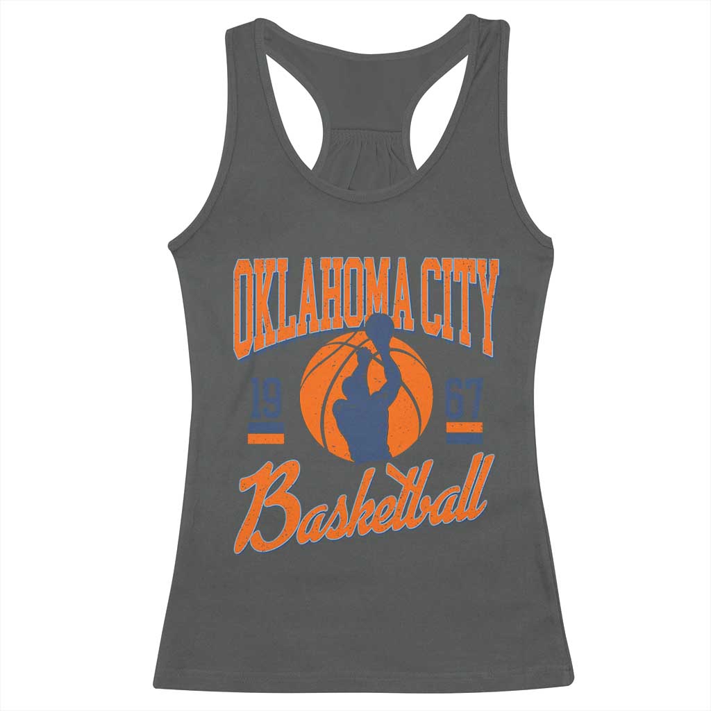 Retro Oklahoma City Basketball Racerback Tank Top Vintage OKC Since 1967 Hoops Lover Sports Fan - Wonder Print Shop