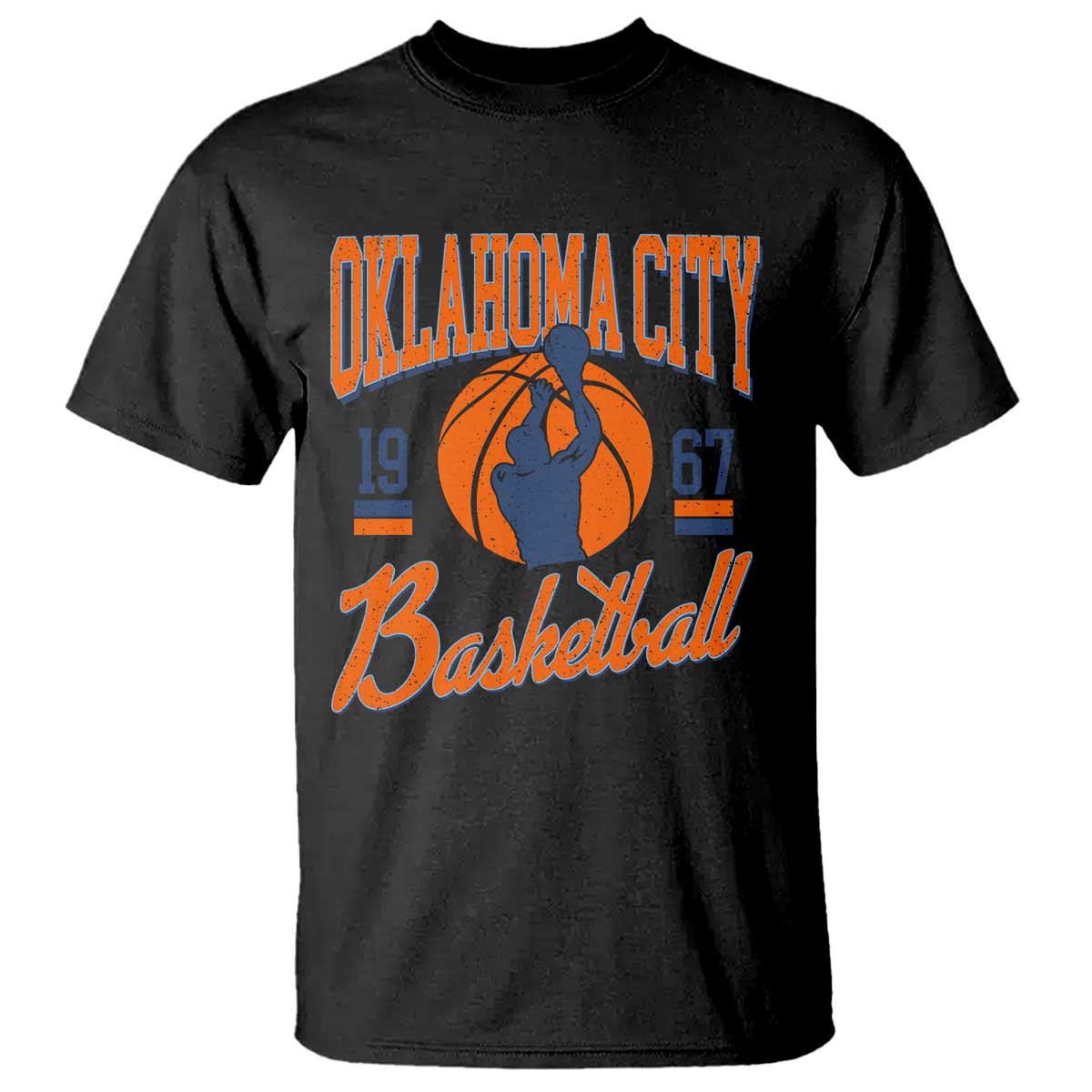Retro Oklahoma City Basketball T Shirt Vintage OKC Since 1967 Hoops Lover Sports Fan - Wonder Print Shop
