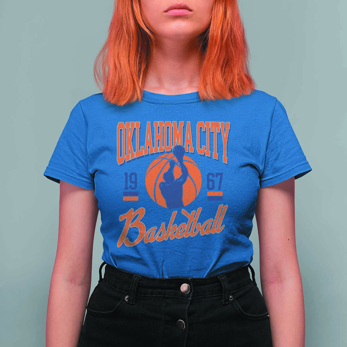 Retro Oklahoma City Basketball T Shirt For Women Vintage OKC Since 1967 Hoops Lover Sports Fan - Wonder Print Shop