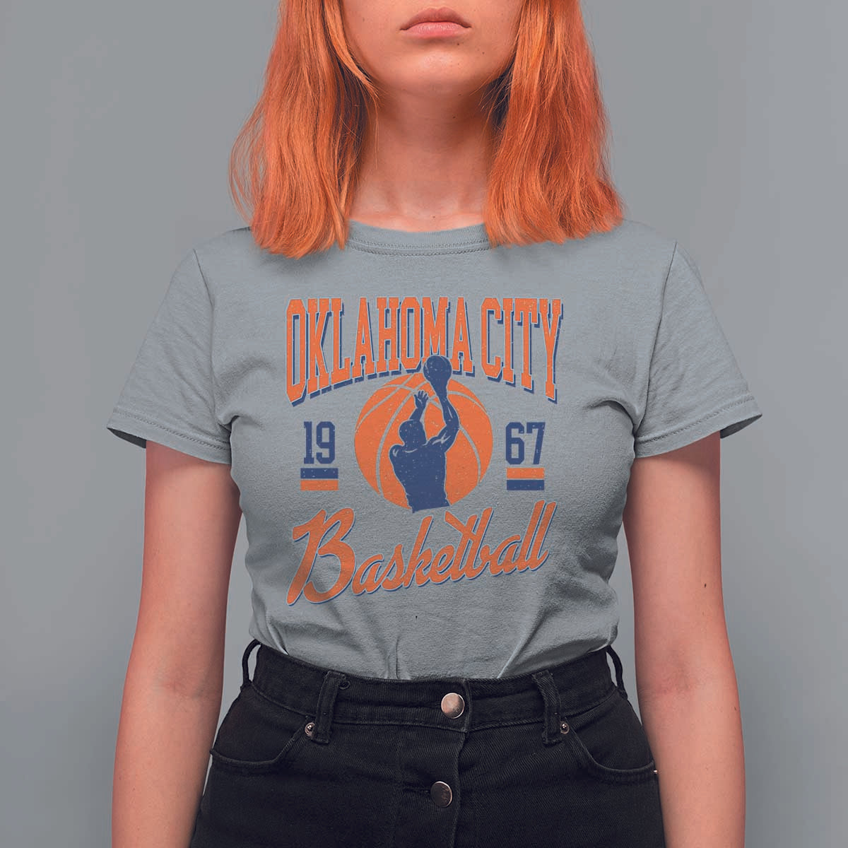 Retro Oklahoma City Basketball T Shirt For Women Vintage OKC Since 1967 Hoops Lover Sports Fan - Wonder Print Shop