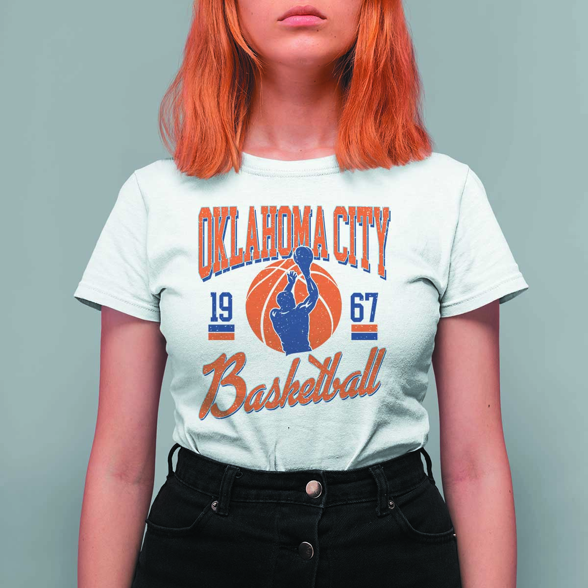Retro Oklahoma City Basketball T Shirt For Women Vintage OKC Since 1967 Hoops Lover Sports Fan - Wonder Print Shop