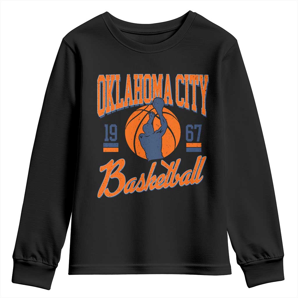 Retro Oklahoma City Basketball Youth Sweatshirt Vintage OKC Since 1967 Hoops Lover Sports Fan - Wonder Print Shop
