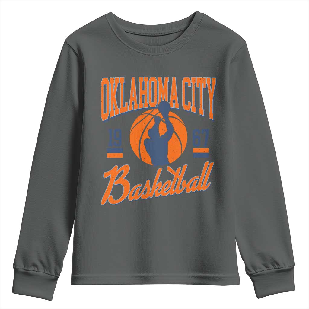 Retro Oklahoma City Basketball Youth Sweatshirt Vintage OKC Since 1967 Hoops Lover Sports Fan - Wonder Print Shop