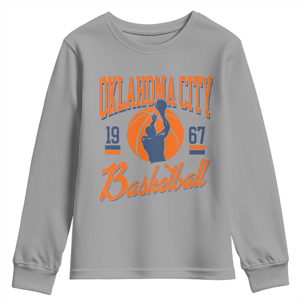 Retro Oklahoma City Basketball Youth Sweatshirt Vintage OKC Since 1967 Hoops Lover Sports Fan - Wonder Print Shop