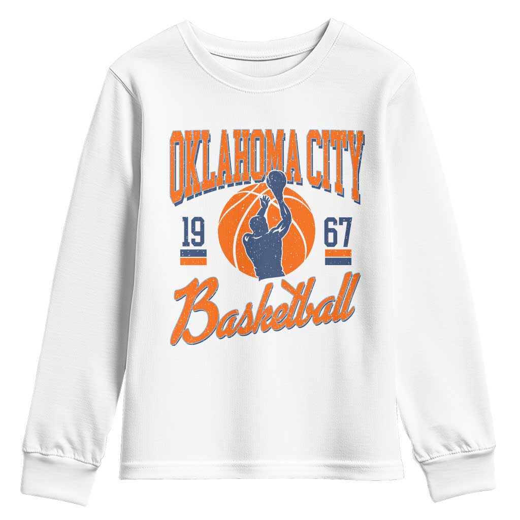 Retro Oklahoma City Basketball Youth Sweatshirt Vintage OKC Since 1967 Hoops Lover Sports Fan - Wonder Print Shop
