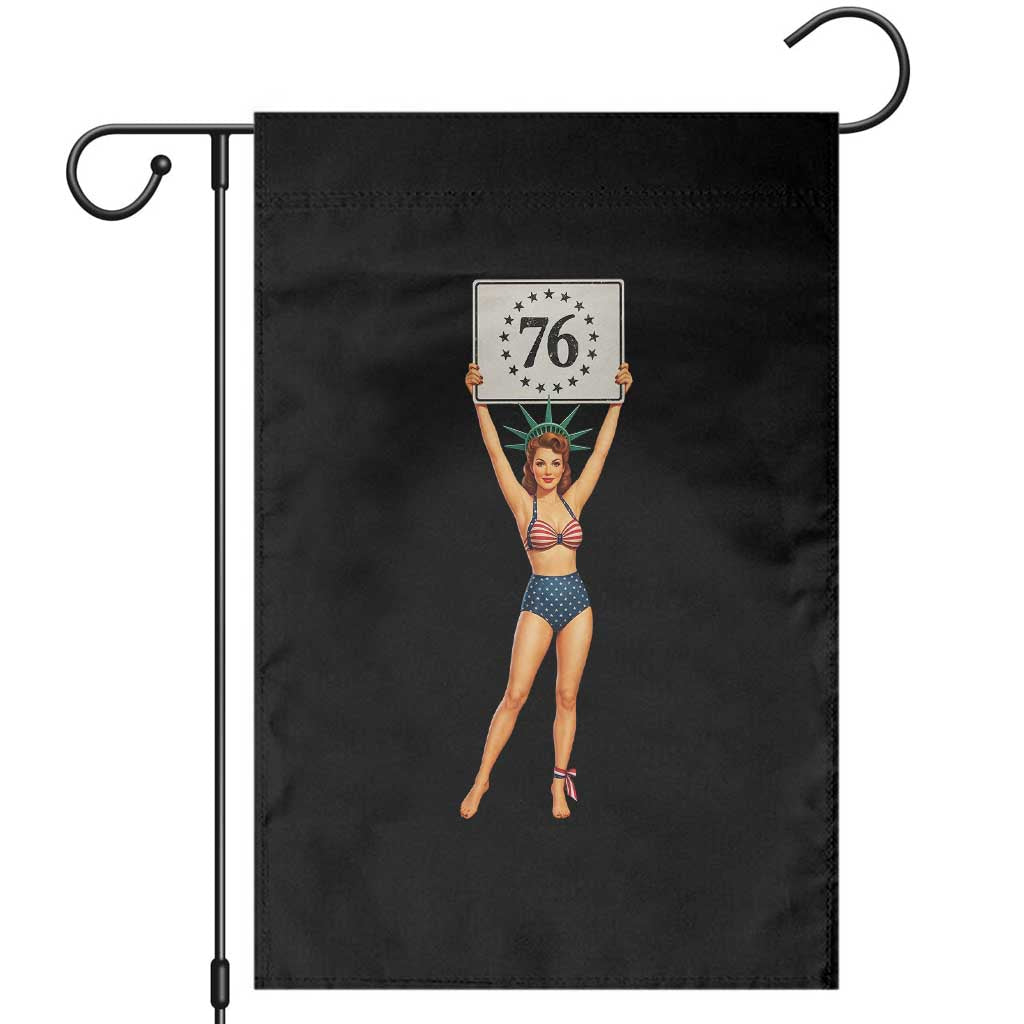 Vintage Patriotic Pin Up Girl 1776 Garden Flag Statue of Liberty Retro Americana Graphic