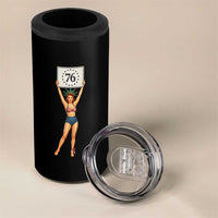 Vintage Patriotic Pin Up Girl 1776 4 in 1 Can Cooler Tumbler Statue of Liberty Retro Americana Graphic
