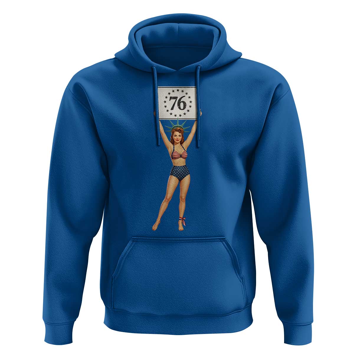 Vintage Patriotic Pin Up Girl 1776 Hoodie Statue of Liberty Retro Americana Graphic