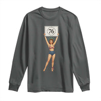 Vintage Patriotic Pin Up Girl 1776 Long Sleeve Shirt Statue of Liberty Retro Americana Graphic