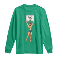 Vintage Patriotic Pin Up Girl 1776 Long Sleeve Shirt Statue of Liberty Retro Americana Graphic