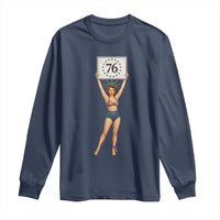 Vintage Patriotic Pin Up Girl 1776 Long Sleeve Shirt Statue of Liberty Retro Americana Graphic