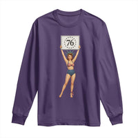 Vintage Patriotic Pin Up Girl 1776 Long Sleeve Shirt Statue of Liberty Retro Americana Graphic