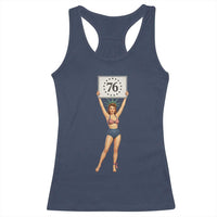Vintage Patriotic Pin Up Girl 1776 Racerback Tank Top Statue of Liberty Retro Americana Graphic