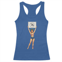Vintage Patriotic Pin Up Girl 1776 Racerback Tank Top Statue of Liberty Retro Americana Graphic