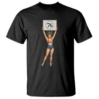 Vintage Patriotic Pin Up Girl 1776 T Shirt Statue of Liberty Retro Americana Graphic