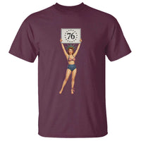 Vintage Patriotic Pin Up Girl 1776 T Shirt Statue of Liberty Retro Americana Graphic